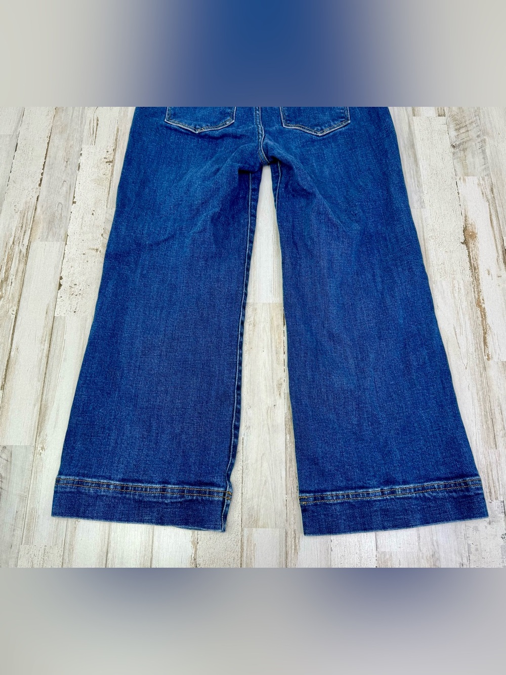 Mica Jeans Women's 29 (28x24) Dark Wash Blue Wide Leg Capri Stretch - Picture 11 of 11